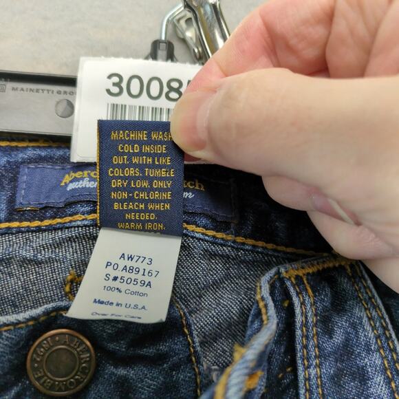 Vtg Y2K Abercrombie & Fitch Crop Jeans Women's 0 Made USA 29x26" 100% Cotton - Picture 4 of 10